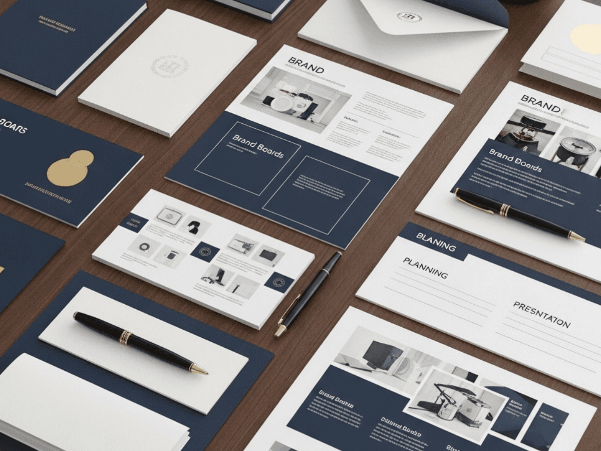 Branding and business solutions blog image showing premium planning and consulting materials